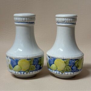 Set Vintage Hand Painted Vernon Florence by Metlox Salt & Pepper Shakers